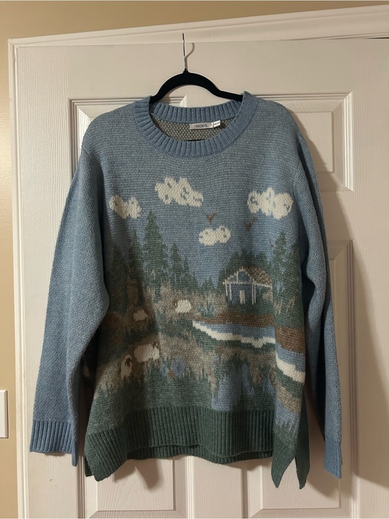 Ricki's Sweaters - Ricki's Light Blue Scenic Crewneck Sweater
